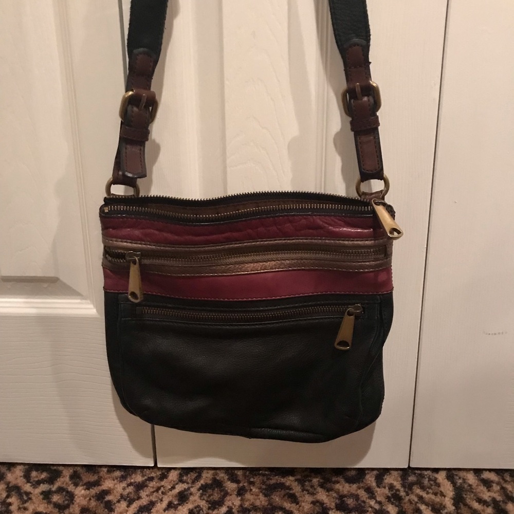 Fossil leather cross body bag
